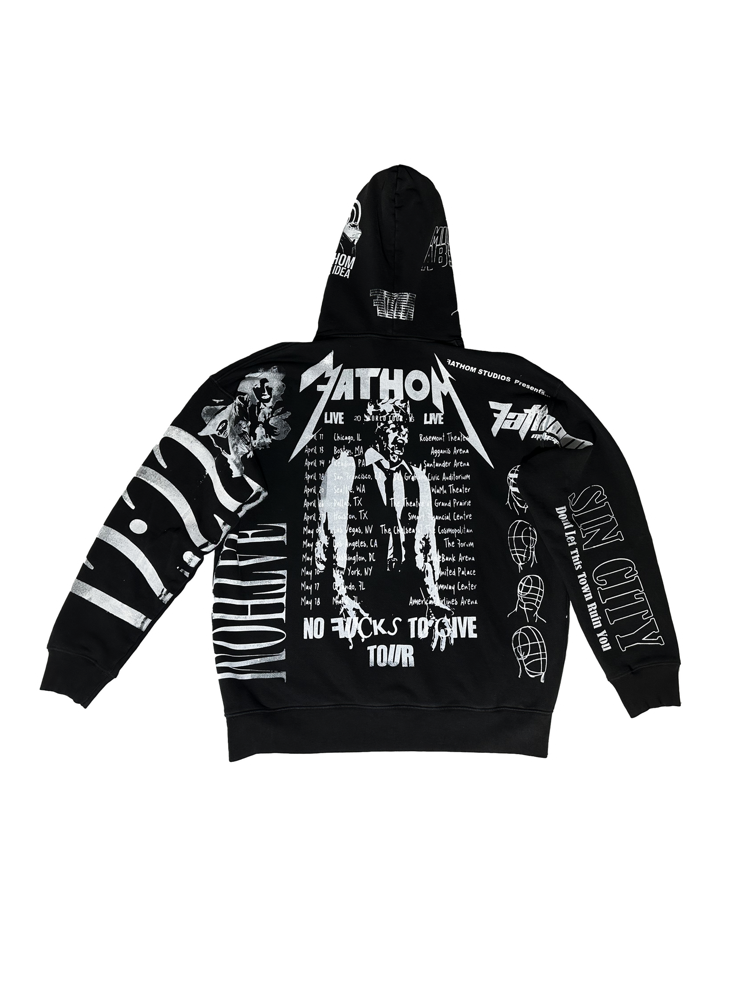 All Over Print Hoodie Black