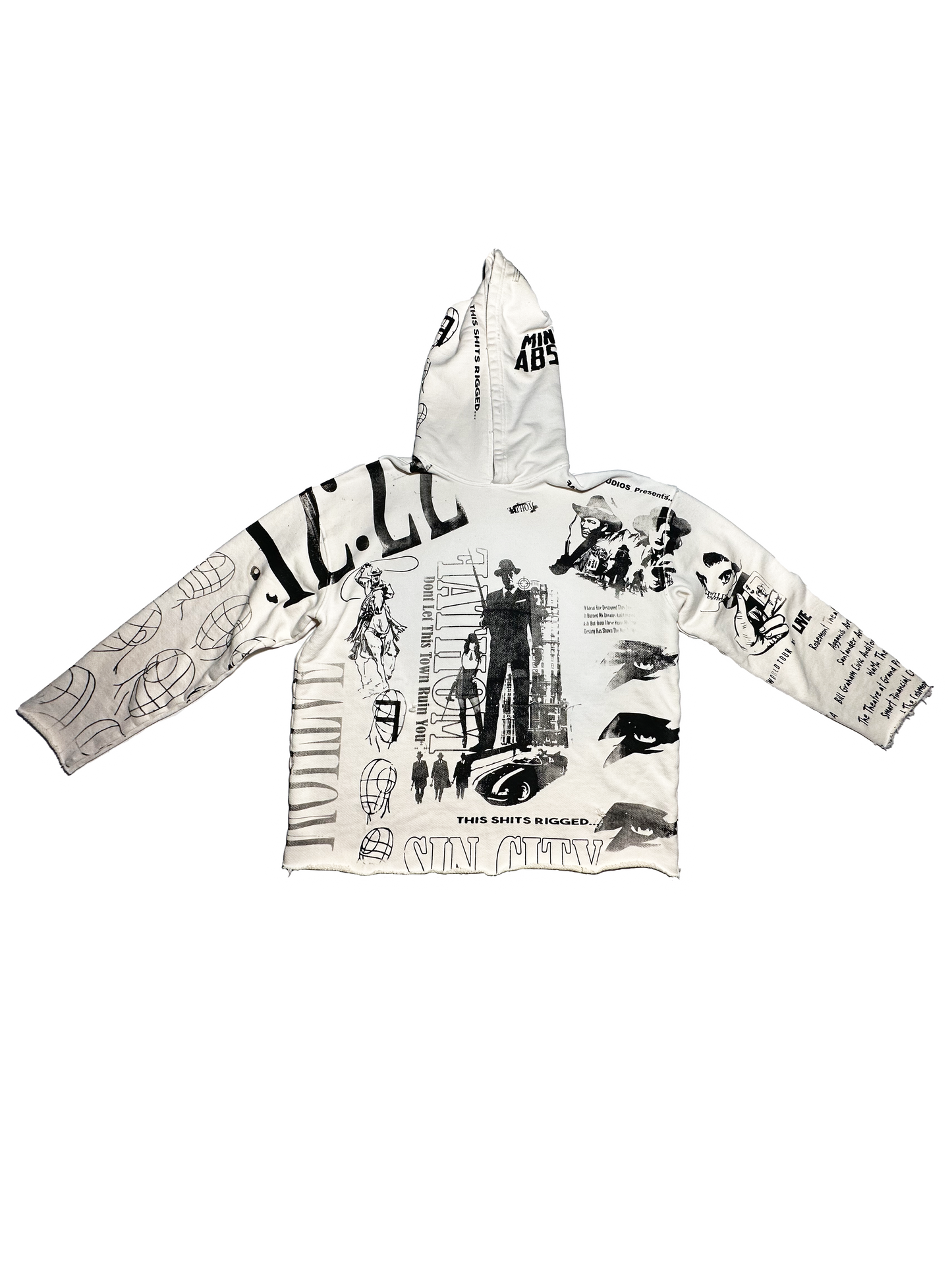 All Over Print Hoodie Cut Ivory