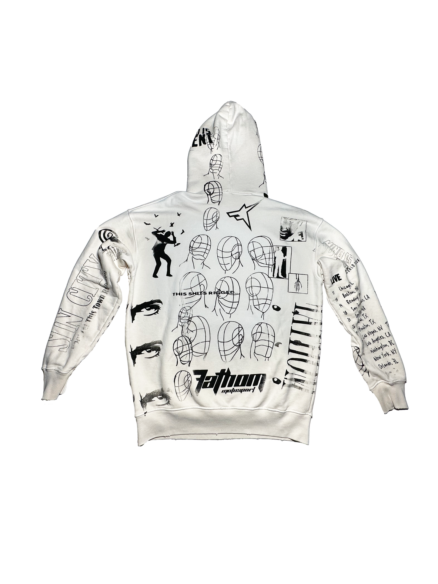 All Over Print Hoodie Ivory