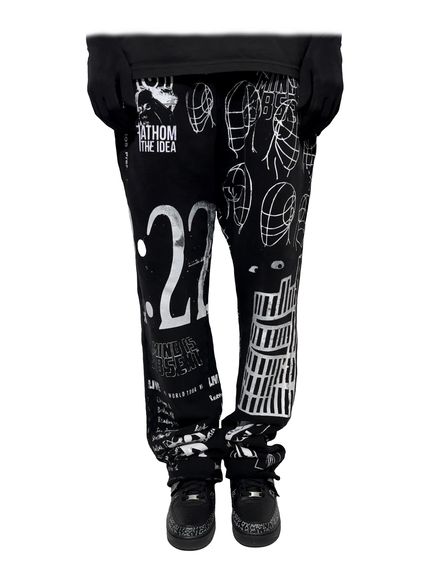 All Over Print Sweatpant Black