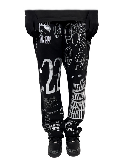 All Over Print Sweatpant Black