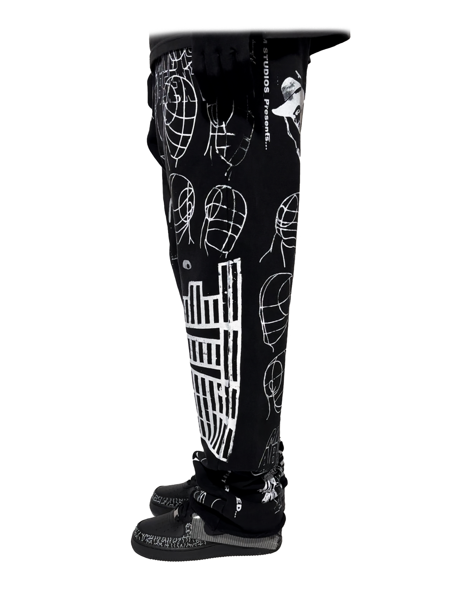 All Over Print Sweatpant Black