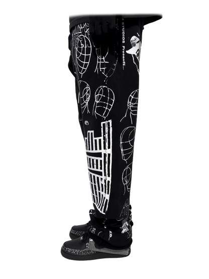 All Over Print Sweatpant Black