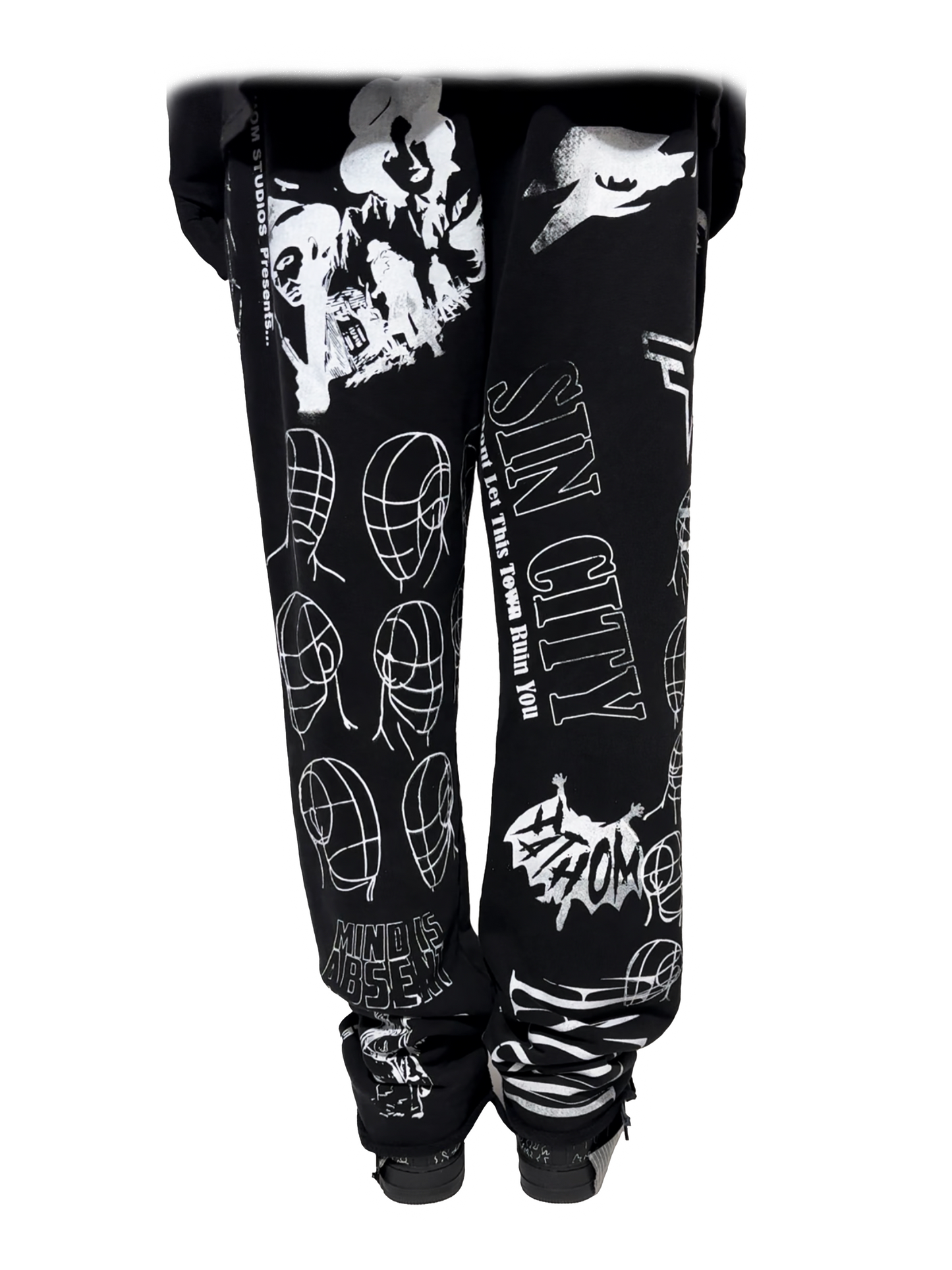 All Over Print Sweatpant Black