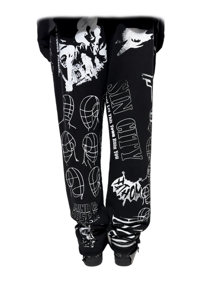 All Over Print Sweatpant Black