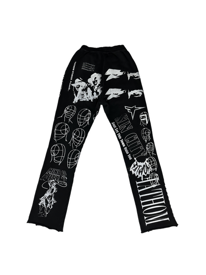 All Over Print Sweatpant Black